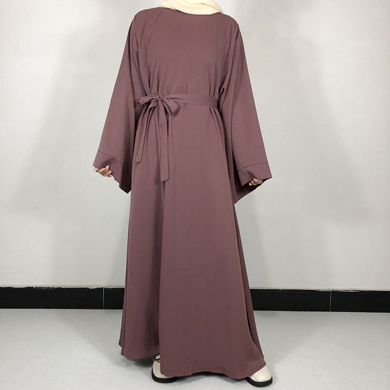 14 Color Options Nida Solid Color Abaya Dress For Middle East Arab Women