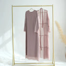 Noor Chiffon Front Ruffle Open Maxi Set (2-Piece Set)