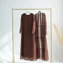 Noor Chiffon Front Ruffle Open Maxi Set (2-Piece Set)