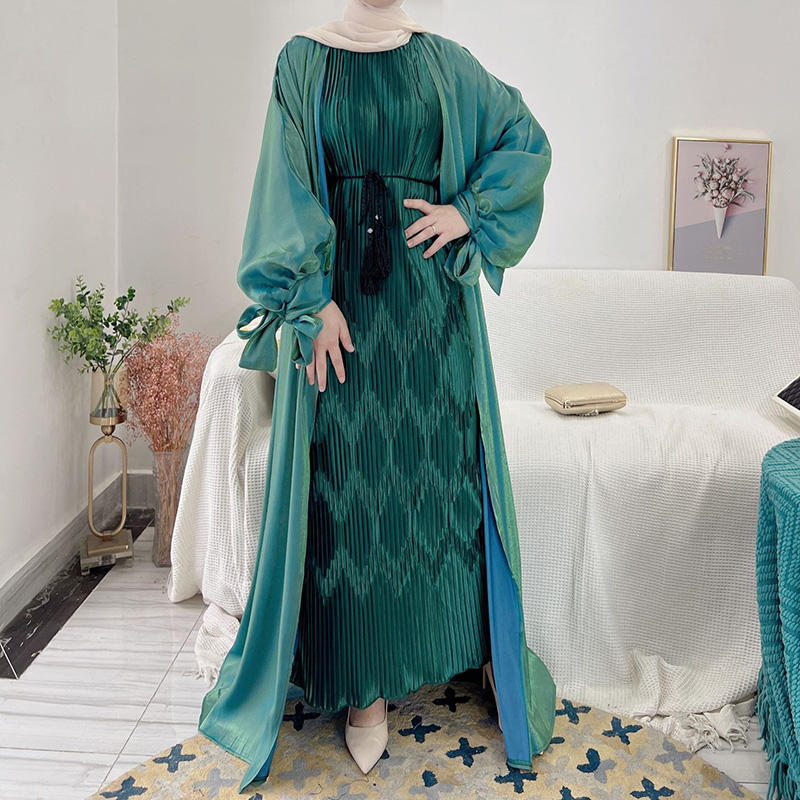satin dress abaya Soraya Batwing Abaya Dusty Blue