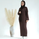 Kaira Knitted Ribbed Sweater Hoodie Dress