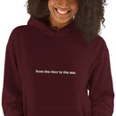 "from the river to the sea." Embroidered Unisex Hoodie