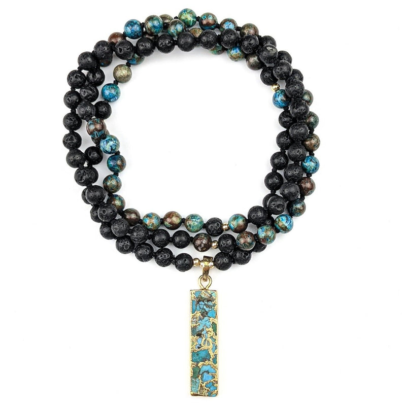 Turquoise & Lava Tasbih | Women's Islamic Prayer Beads, 99 Beads