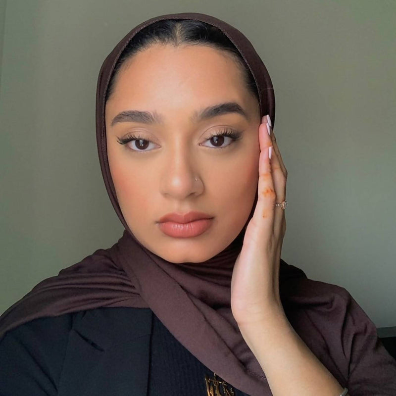 Women's Premium Jersey Hijab Bloor Brown opaque
