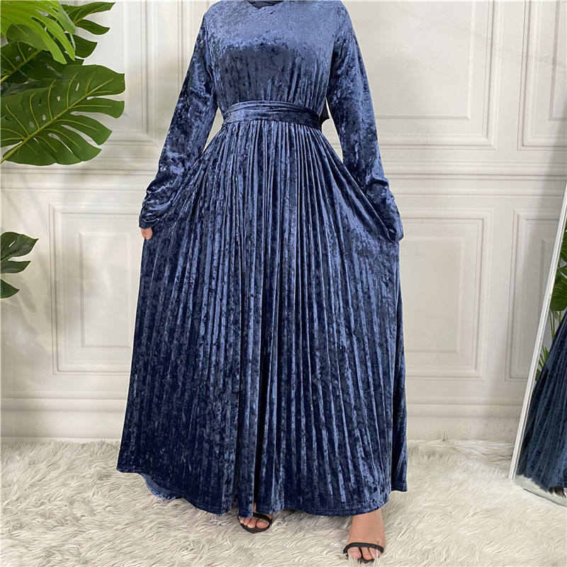 Alshita Pleated Velvet Dress Alshita Pleated Velvet Dress
