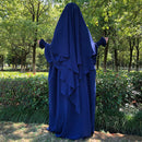 Butterfly Ruffle Crepe Abaya and Khimar Set (2-Piece Set)