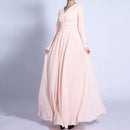 Leena Waist Cross Wrap Chiffon Maxi Dress