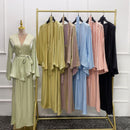 Satin Co-ord Skirt Wrap Tunic & Skirt Set