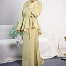 Satin Co-ord Skirt Wrap Tunic & Skirt Set