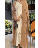Made from the softest and the most comfortable chiffon material, our Reem Three-Piece Abaya Set is sure to win hearts