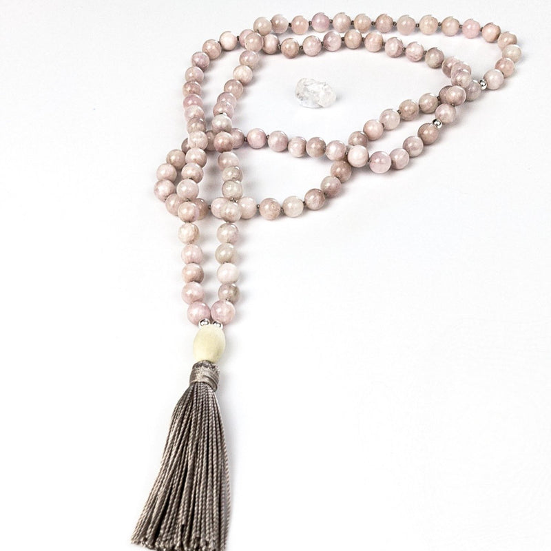 Kunzite Tassel Tasbih | Women's Islamic Prayer Beads, 99 Beads