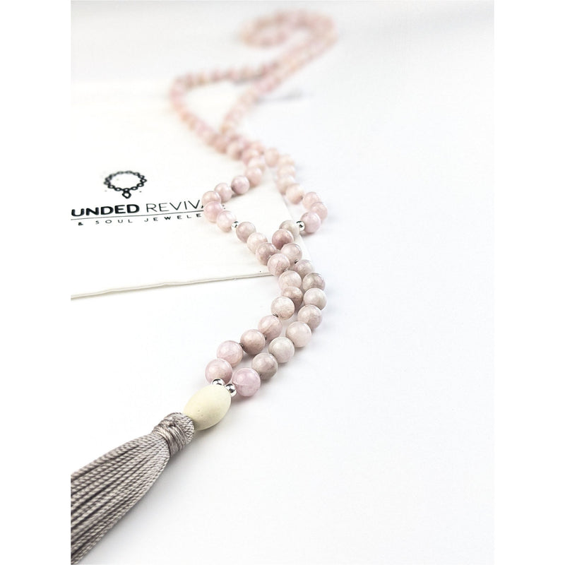 Kunzite Tassel Tasbih | Women's Islamic Prayer Beads, 99 Beads