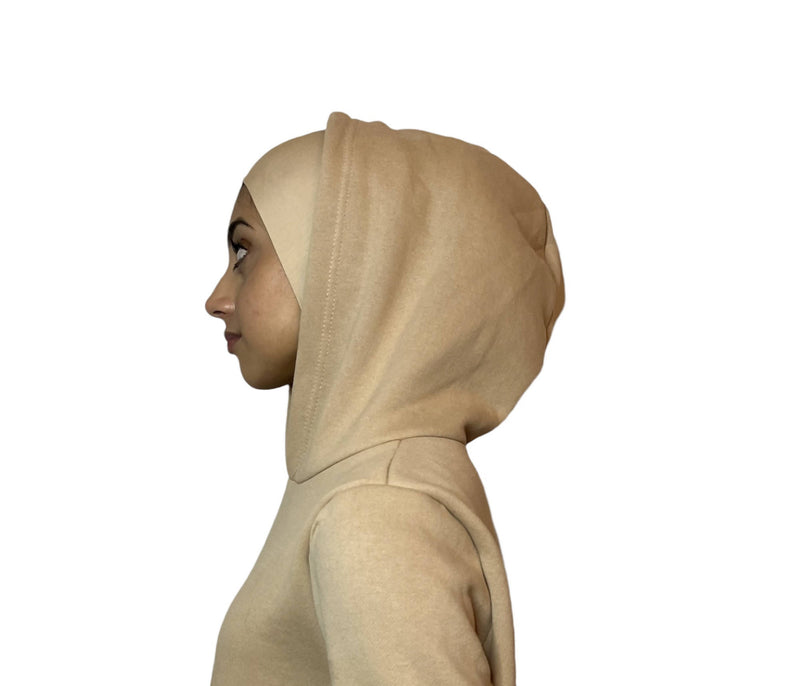 women's Satin Lined Hoodie with Hijab side view