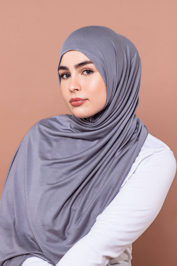 Premium Jersey Hijab Queen Grey light neutral