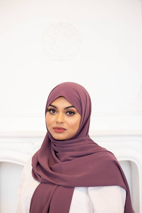 Medina Silk Hijab Purple wrinkle-free 