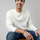 Bracelet Tasbih Homme Amorphe avec 33 Perles Pierre Obsidienne Flocon de Neige Marron