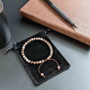 Bracelet Tasbih Homme Amorphe avec 33 Perles Pierre Obsidienne Flocon de Neige Marron