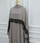 Lara Lace Edge Closed Abaya Maxi Dress (includes Matching Hijab)