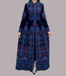 Fatima Color Tatreez Embroidered Palestinian Kaftan Thobe (3 Piece Set)