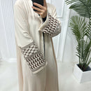Palestinian Keffiyah Embroidered Open Abaya Cardigan
