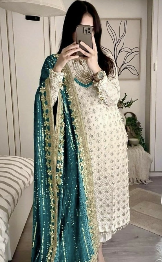 Pakistani Dress 3 Pc Set 2 Colours