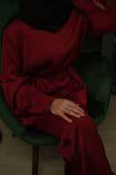 Co-ord Satin Tunic Flared Pants Set