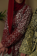 Our Bridal Floral Beaded Embroidered Palestinian Kaftan Thobe is a beautiful dress for your special occasion! It is luxerious, elegant and perfect for your Palestinian katib ktab or wedding. It is a dress with beautiful floral tatreez, embedded pearls and jewels and a tatreez belt that can be adjusted as you wish!