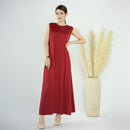 Satin Wrinkle Inner Maxi Slip Dress