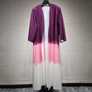 Tasneem Tie Dye Dubai Style Open Abaya Set (2-Piece Set)