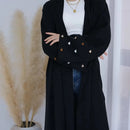 Heart Shape Embroidered Open Abaya Kimono Dress