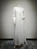 Lara Leafy Textured Open Abaya