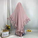 Layered Ruffle Chiffon Maxi Khimar Prayer Dress