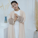 Palestinian Keffiyah Embroidered Open Abaya Cardigan for Girls