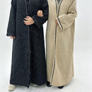 Tasneem Tweed Open Kimono Abaya Coat
