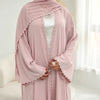 Fara Floral Lace Frill Open Abaya (includes Match Hijab)