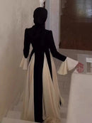 Black & White Spliced Evening Dress