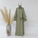 Maternity & Nursing Essential Front-Zip Abaya (with Attached Hijab)