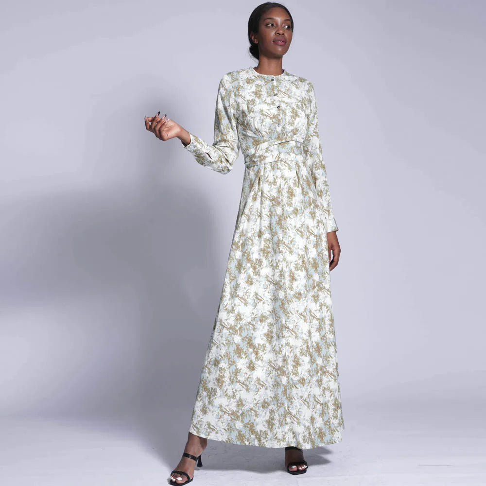 white floral fitted maternity dress Darcy Vanilla Jacquard Flared Mini Dress main image 0