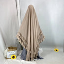 Layered Ruffle Chiffon Maxi Khimar Prayer Dress