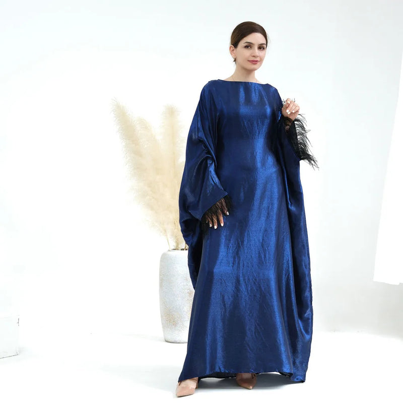 Farha Feather Batwing Sleeve Maxi Dress Farha Feather Batwing Sleeve Maxi Dress