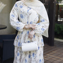 Farah Floral Layer Pleated Maxi Dress