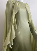 Bella Ruffled Cape Evening Dress