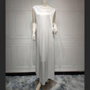 Samira Satin Diamond Embellished Maxi Abaya Set (2 Piece Set)