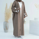 Clouds Embroidered Open Abaya Kimono Dress