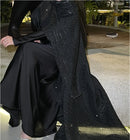 Luxury Sparkly Satin Cape Shawl Evening Gown