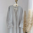 Heart Shape Embroidered Open Abaya Kimono Dress