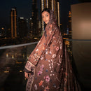 Persian Floral Print Open Abaya (With Matching Hijab)