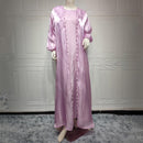 Doha Pearled Satin Abaya Set