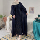 Bow Tie Shiny Satin Open Abaya