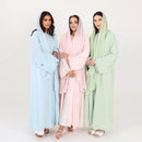 Heart Shape Embroidered Open Abaya Kimono Dress